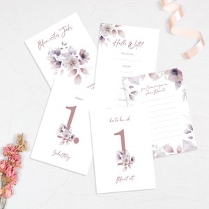 Meilensteinkarte PDF DIY, Baby Monatskarten, Karten zur Geburt, Babys erstes Lebensjahr