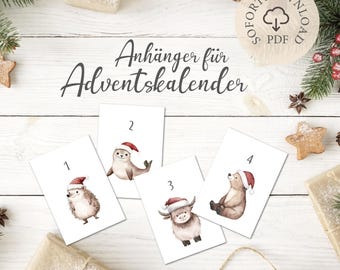 Advent calendar pendant DIY / PDF / Christmas pendant / to print yourself / digital file