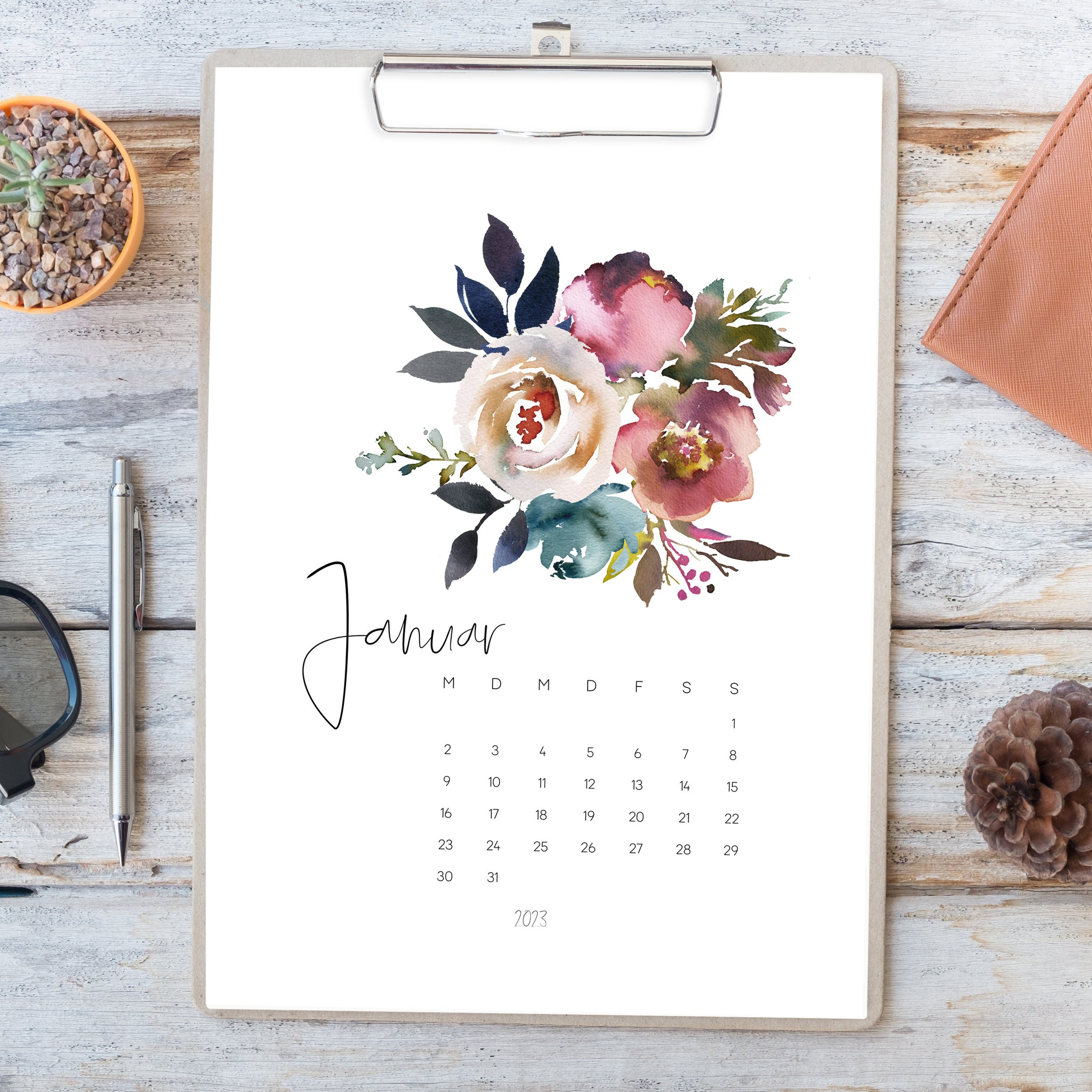 Kalender A4 2023 Deutsch PDF zum selber Drucken und gestalten - Etsy 
