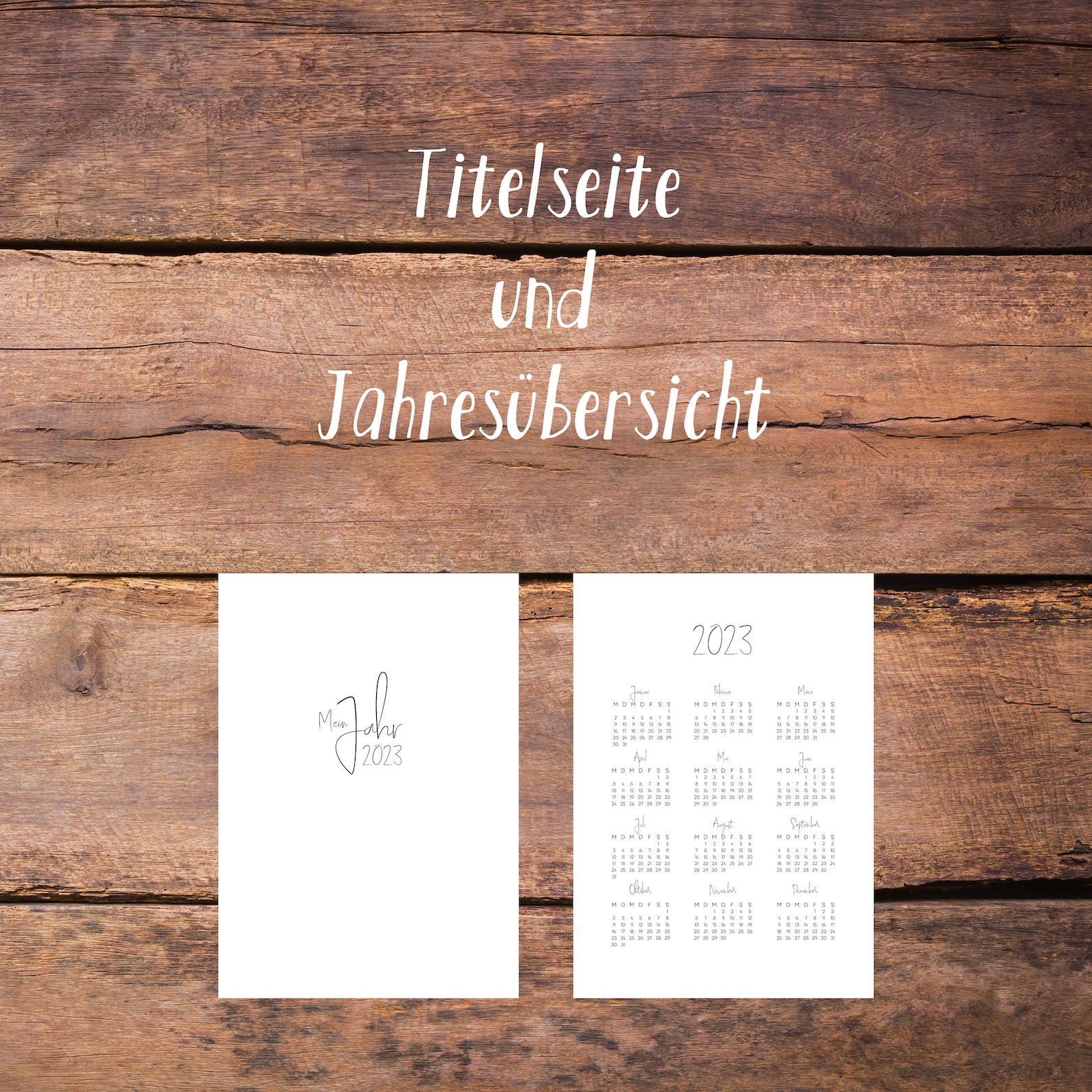 Kalender A4 2023 Deutsch PDF zum selber Drucken und gestalten - Etsy 