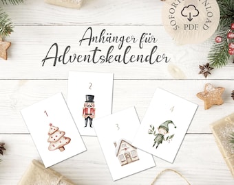 Advent calendar pendant DIY / PDF / Christmas pendant / to print yourself / digital file