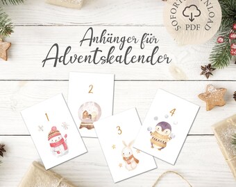 Advent calendar pendant DIY / PDF / Christmas pendant / to print yourself / digital file