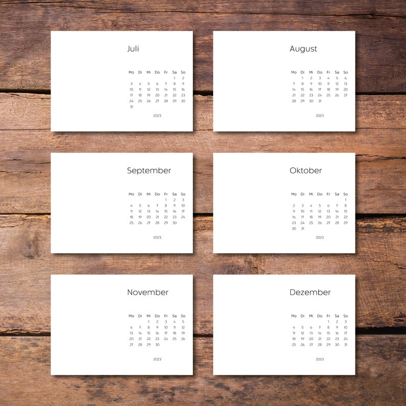 Kalender A6 Querformat 2023 Deutsch PDF Zum Selber Drucken - Etsy