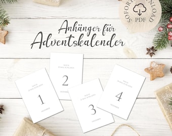 Advent calendar pendant DIY / PDF / Christmas pendant / to print yourself / digital file