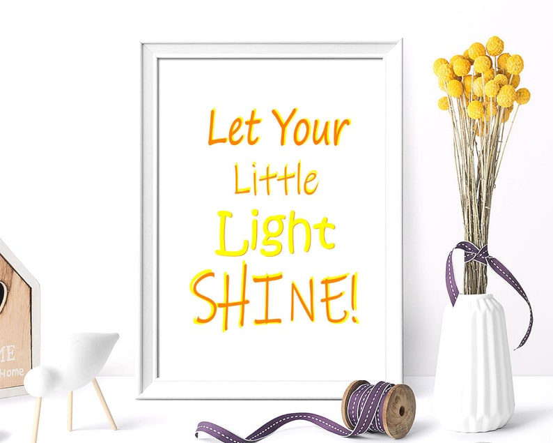 Let Your Little Light Shine Print / Nursery Art / Christian / | Etsy