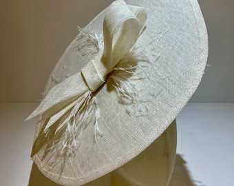 Large hat (fascinator) with feathers (The Charlotte) available in other colours