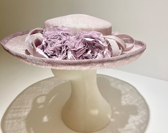 Lilac hat with flowers ( Wisteria)