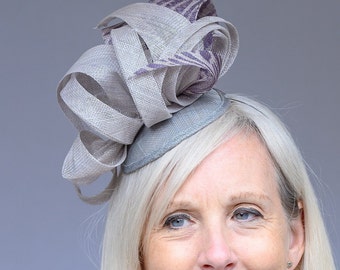 Grey and zebra fascinator