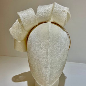 White bridal headband (Juliet) Also available in ivory and cream)
