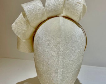 White bridal headband (Juliet) Also available in ivory and cream)