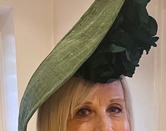 Large hat with large hand made flowers (Elsie) available in different colours