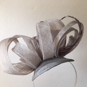 Pale grey and zebra print fascinator (available in different colours and animal prints)