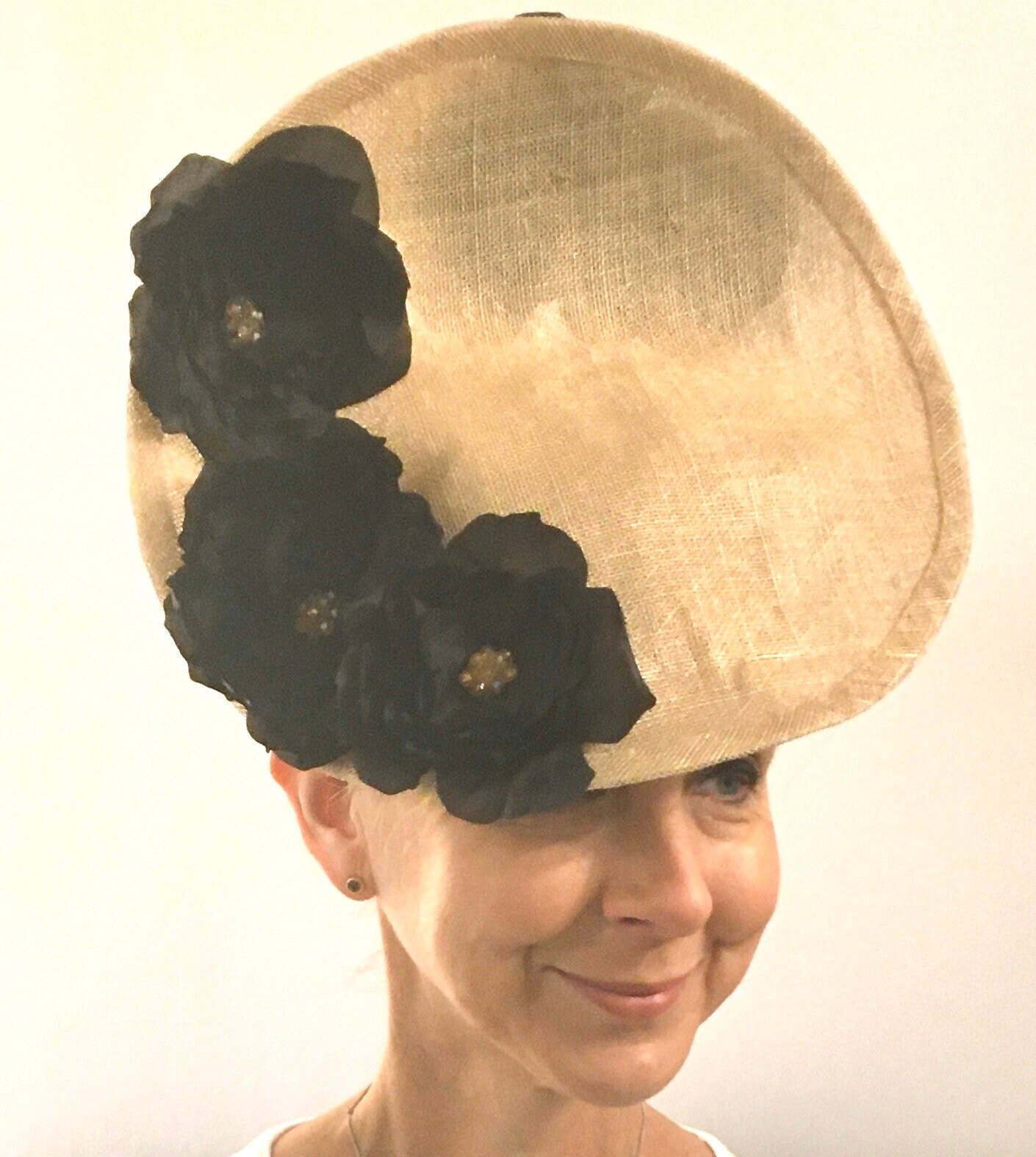 Vintage  Black and Gold Floral Fascinator Golden Imperial LuxurY fascinator Was it this Golden  main image 2