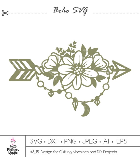 Download Boho Stile Arrow With Flowers Svg Cut File Boho Chic Wedding Etsy