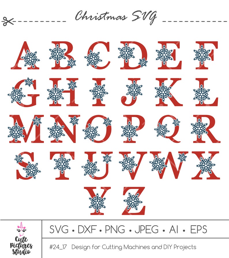 Download Dxf Snowflake Letter Svg Christmas Monogram Svg Christmas Font Svg Png Wedding Initial Monogram Svg Png U0441ut File For Silhouette Cricut Clip Art Art Collectibles