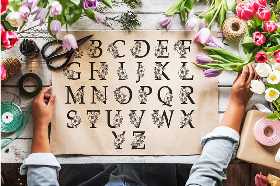 Download Floral Letter R Svg Botanical Initial Svg Cut File Svg Etsy
