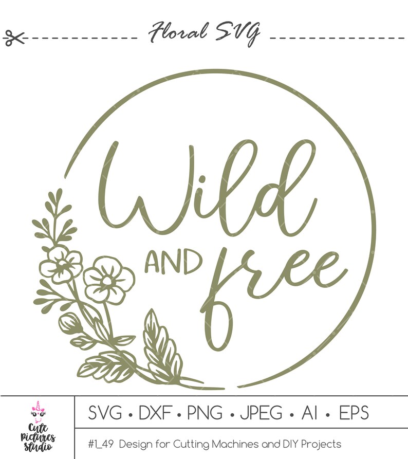 Download Wild and Free lettering SVG cut file Wildflowers SVG PNG ...