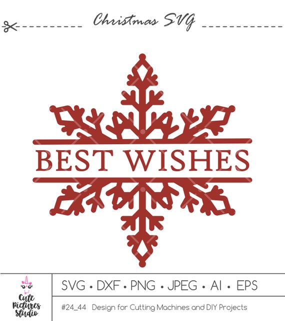 Download Christmas Snowflake Split Monogram Frame Svg Dxf Cut File Png Etsy