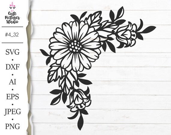 Flowers frame SVG cut file Daisy flower SVG Floral frame SVG | Etsy