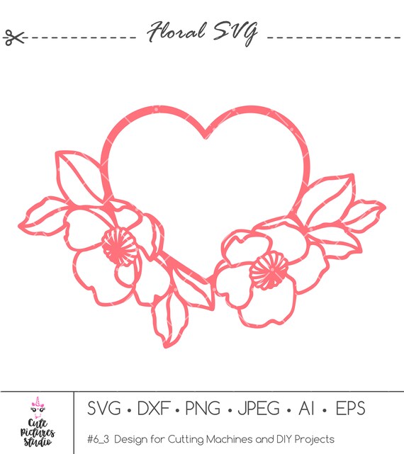 Download Flower Heart Frame Svg Cut File Anemones Flowers Frame Svg Etsy