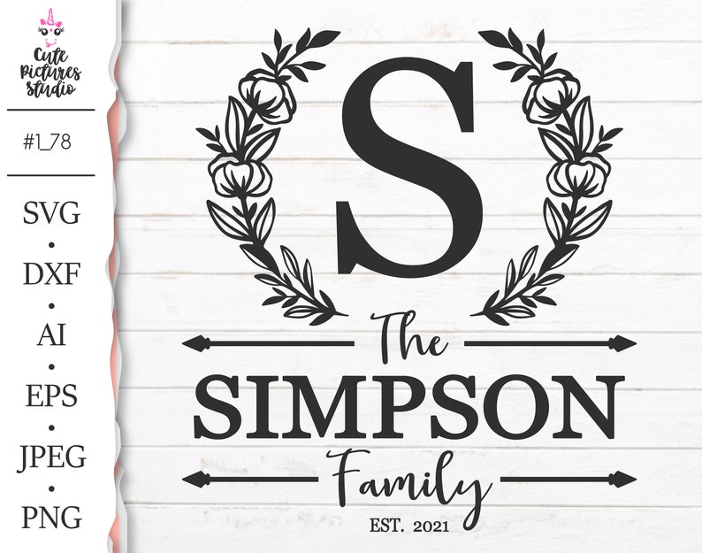 Download Wedding monogram frame SVG cut file DXF PNG eps Floral | Etsy