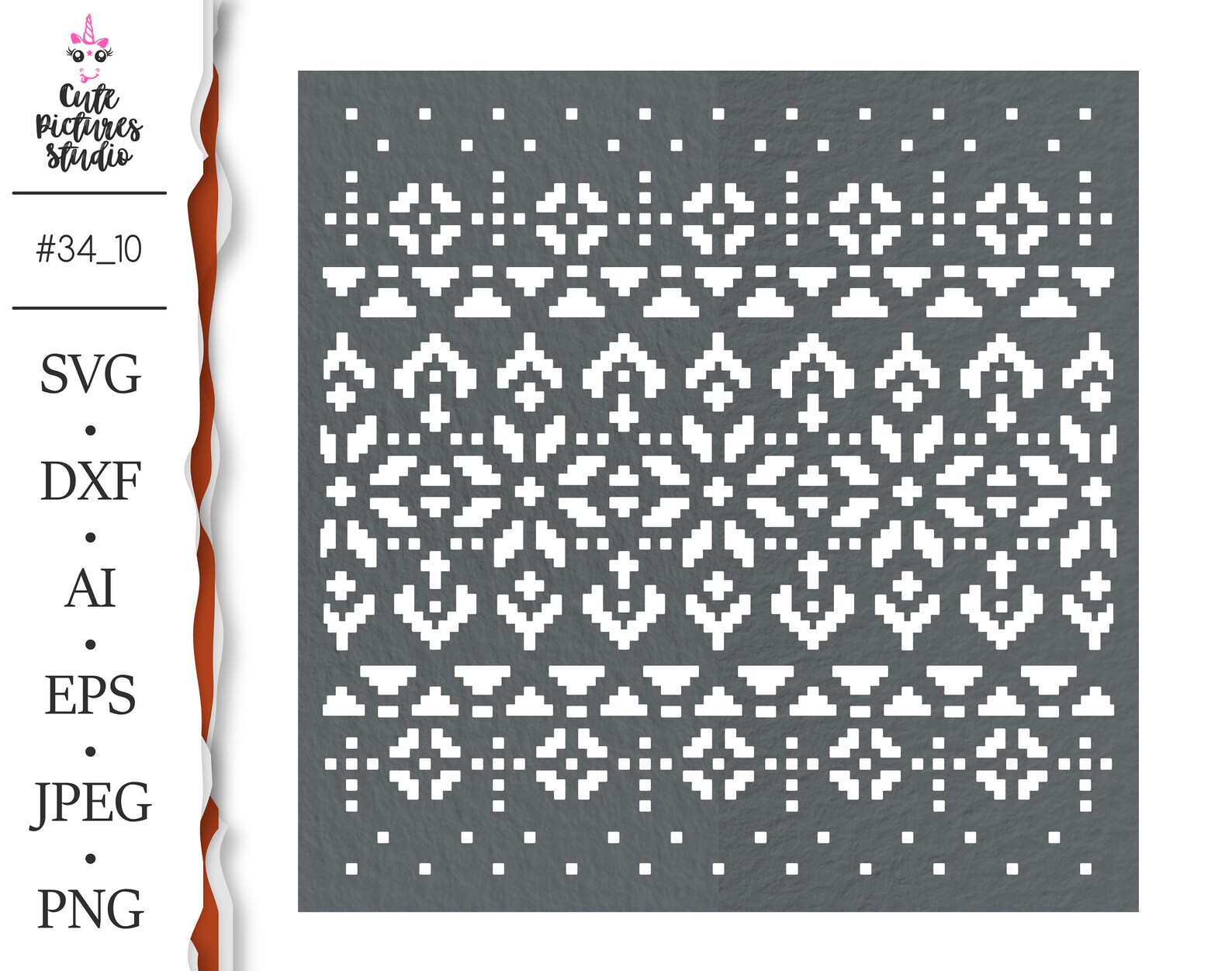 Knitted Fabric Stencil SVG Scandinavian Pattern Stencil SVG Etsy