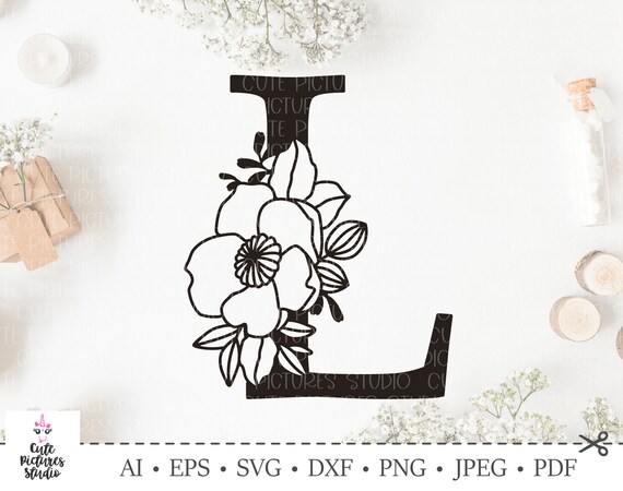 Download Botanical Alphabet Svg Floral Letter L Svg Cut File Svg Etsy
