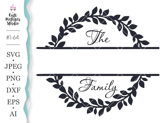 Download Graceful Wedding Monogram Frame Svg Cut File Dxf Png Family Etsy