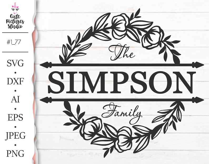 Download Wedding monogram frame SVG cut file DXF PNG eps Floral ...