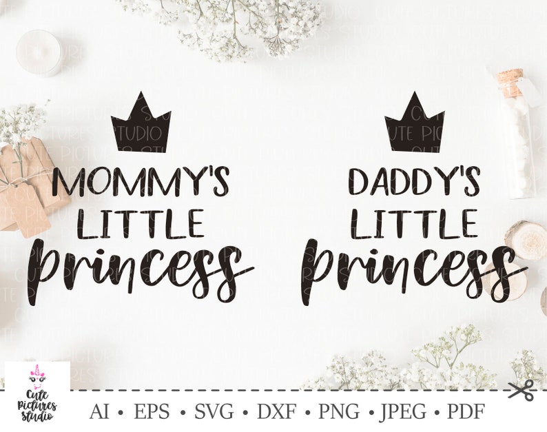 Download Daddy's and mommy's little princess. Baby Girl Svg | Etsy