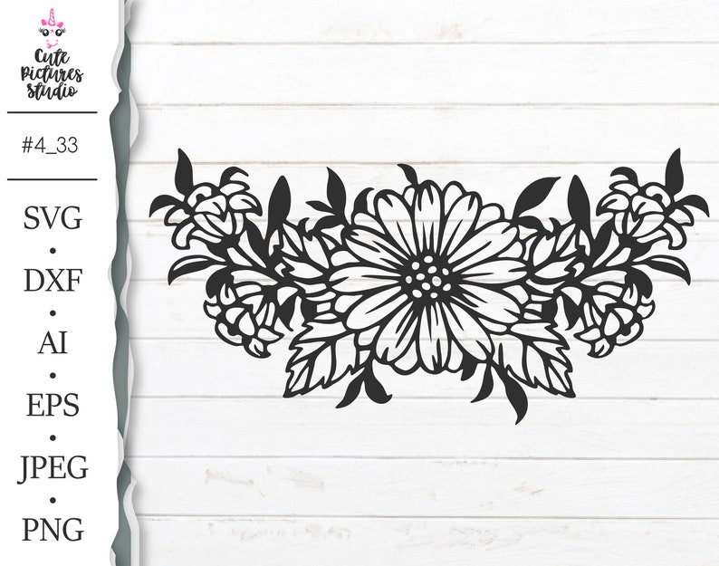 Download Flower border SVG cut file Daisy flower SVG Floral border | Etsy
