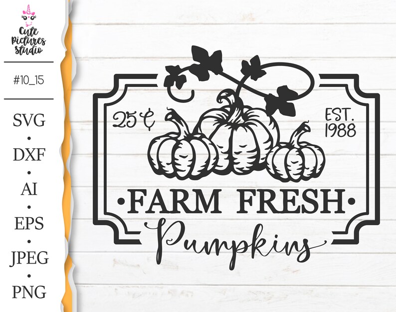 Pumpkin Silhouette Cricut svg Farmhouse sign svg Farm Fresh Sign SVG 10