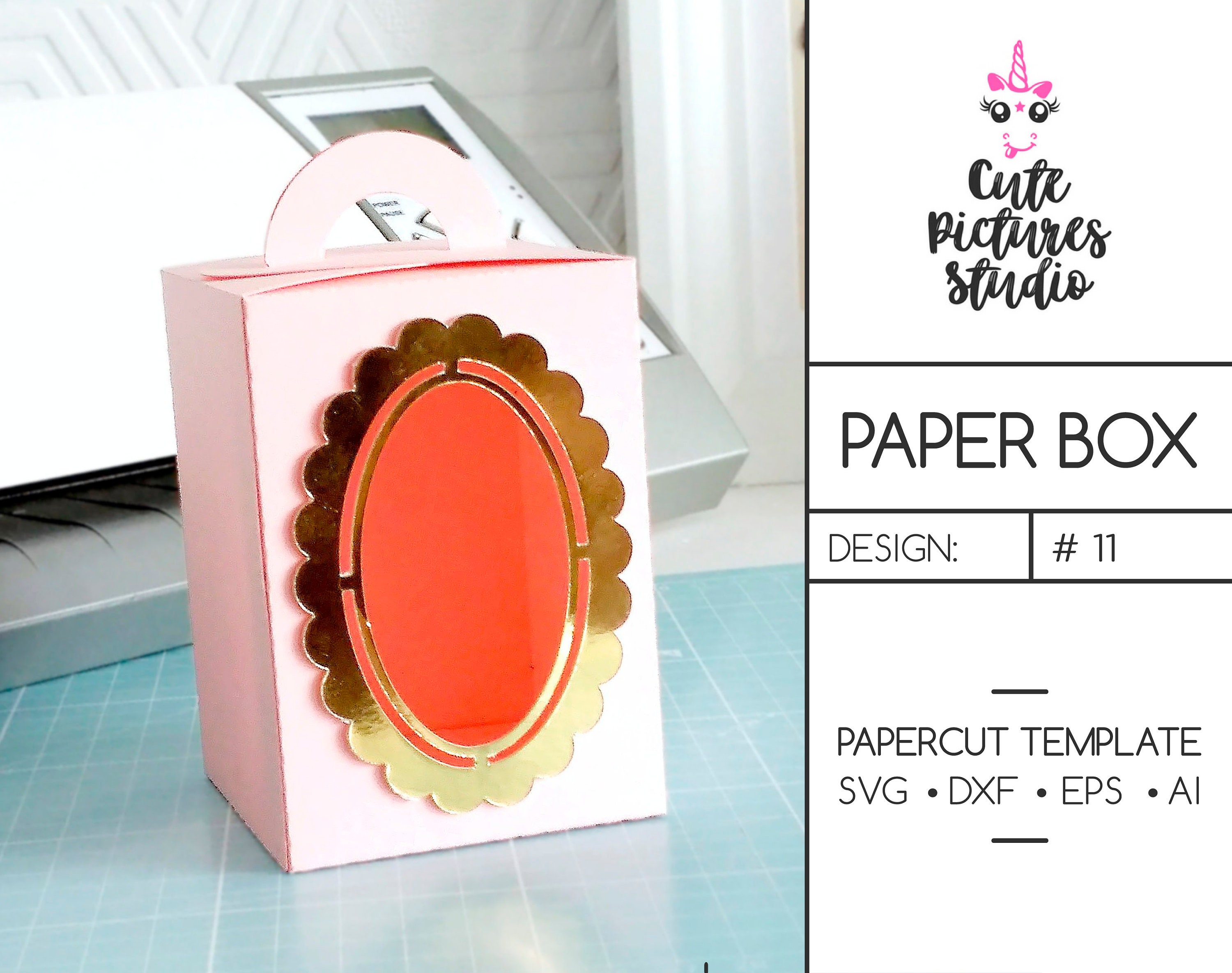 Set of 2 3D Paper Gift Bag papercut template SVG 3D gift bag dxf