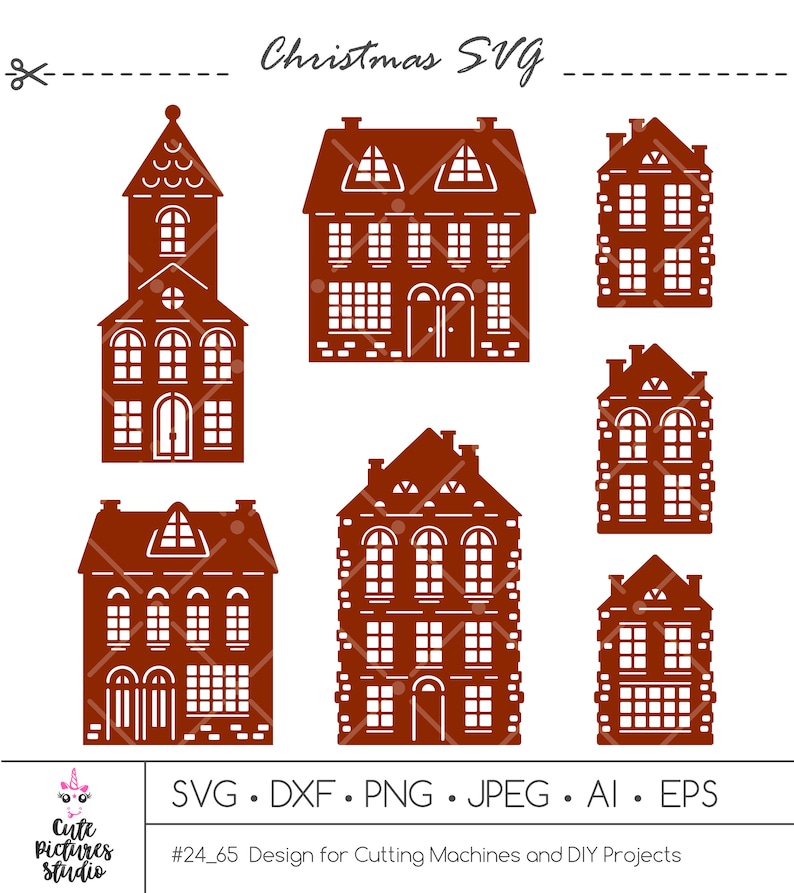 Download Christmas Village Svg Cut File Free - Village Church SVG ...