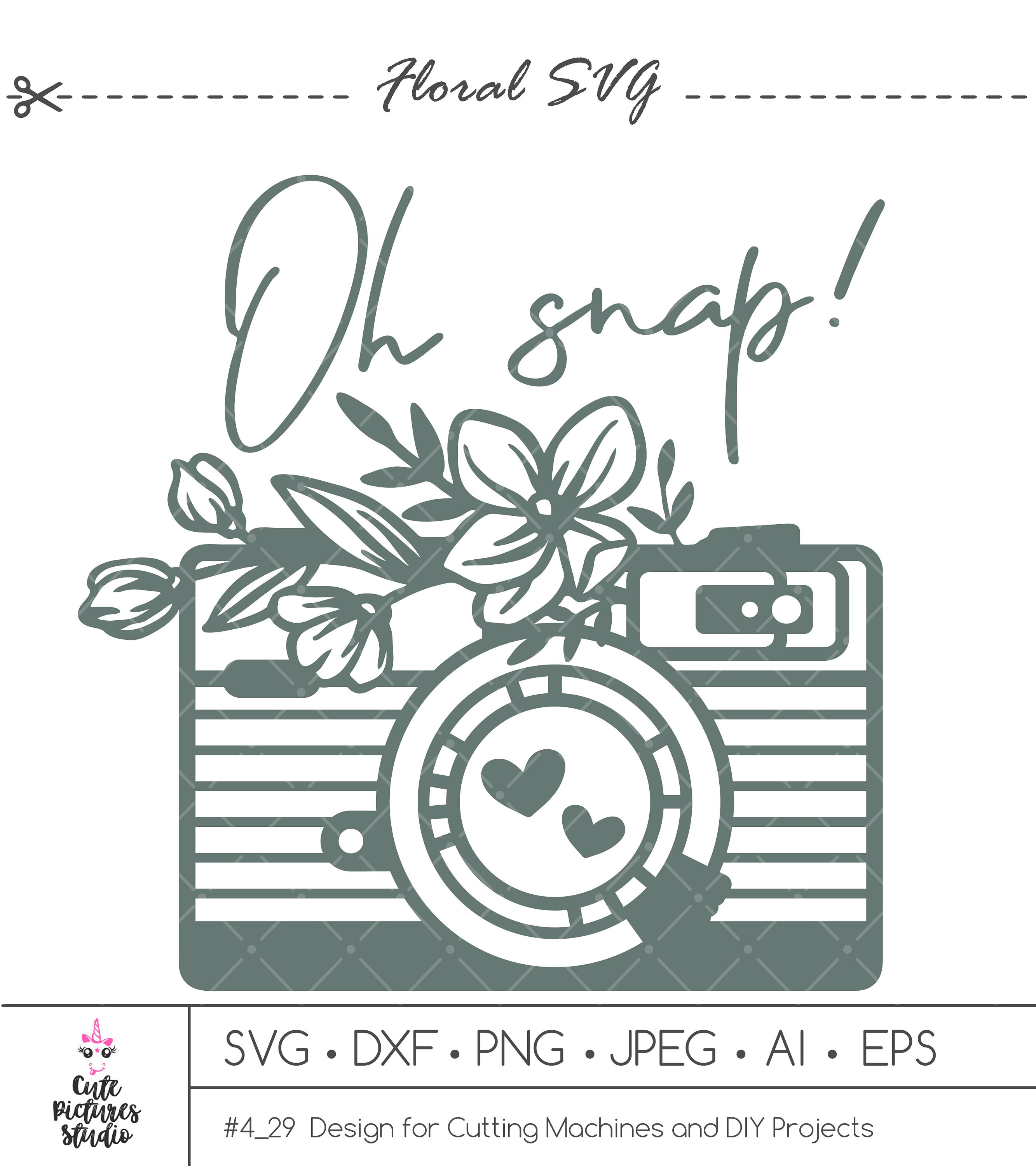 Download Floral Camera Svg Photo Camera Svg Cricut Cut File Etsy