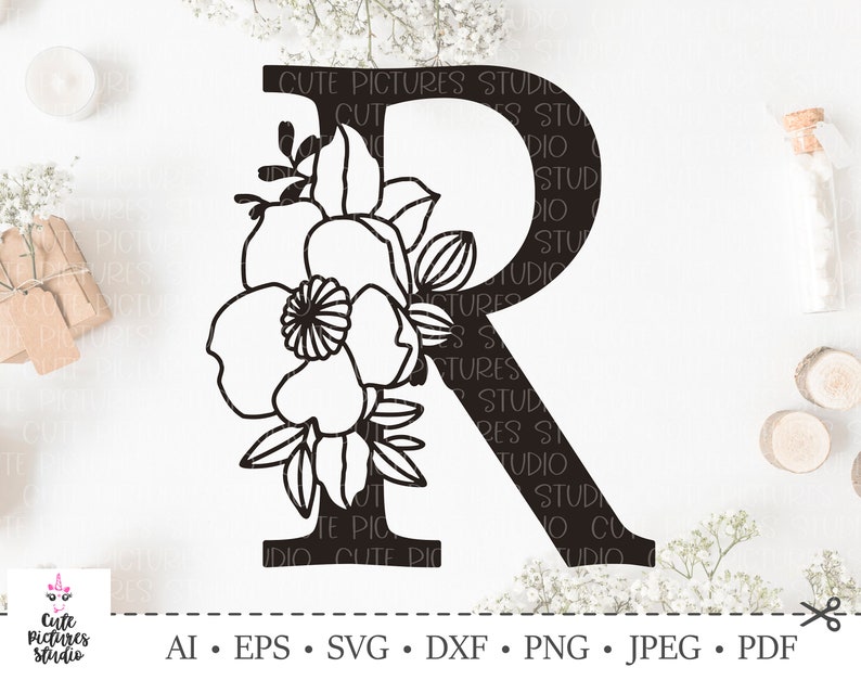 Download Cut File Silhouette Svg Wedding Monogram Svg Vinyl Cut Png Cricut Svg Botanical Initial Svg Floral Letter R Svg Dxf Papercut Svg Clip Art Art Collectibles Shantived Com