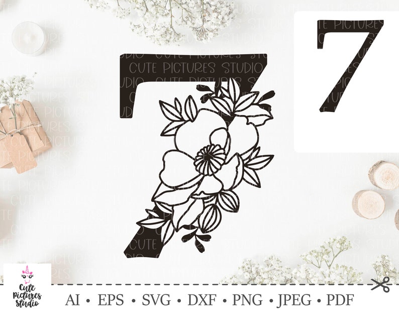 Download Floral number cut file SVG. Baby Shower girl boy. Baby ...