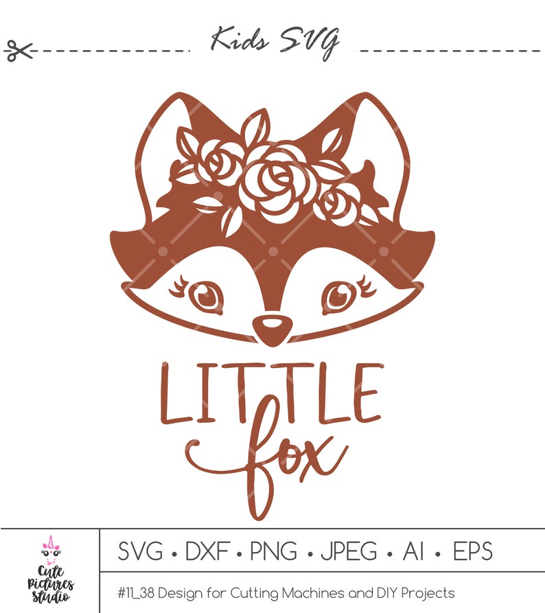 Download Cute Little Fox with flower crown SVG Fox SVG cut file ...