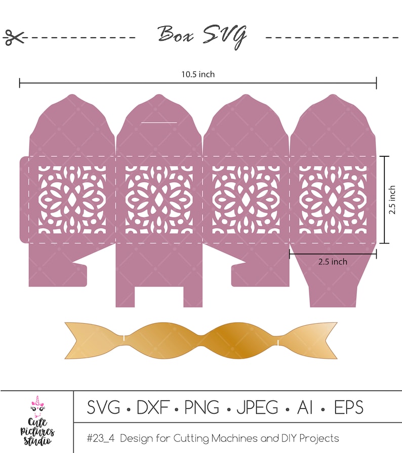 Wedding Favor Box SVG Cricut Template Wedding gift box SVG | Etsy