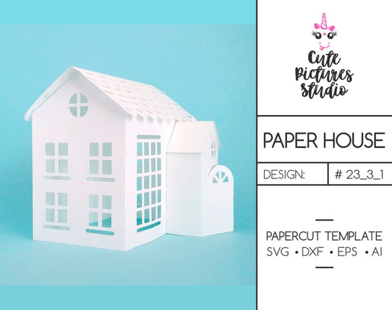 Download Paper House Template Svg Christmas Village Svg Paper Lantern Etsy