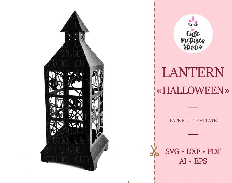 Download Art Collectibles Clip Art Cricut Svg 3d Cutting Paper Halloween Lantern Template Svg Spooky Lantern Svg Spider Skull Svg Silhouette Svg Halloween Party Decor