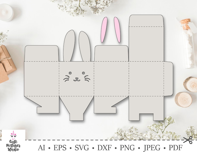 Easter Bunny Box for Egg and Sweets.hoppy Easter Svg.happy Etsy