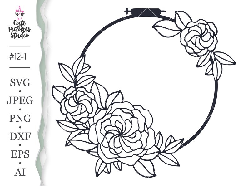 Download Floral Embroidery hoop Cricut SVG cut file Embroidery ...