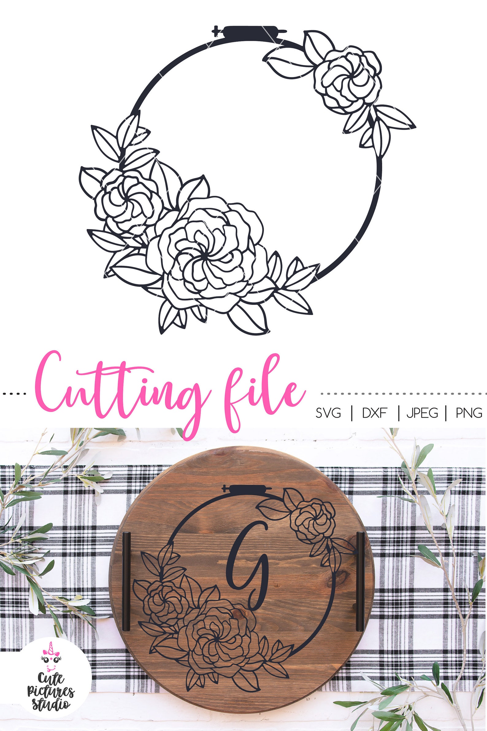 Download Floral Embroidery hoop Cricut SVG cut file Embroidery ...