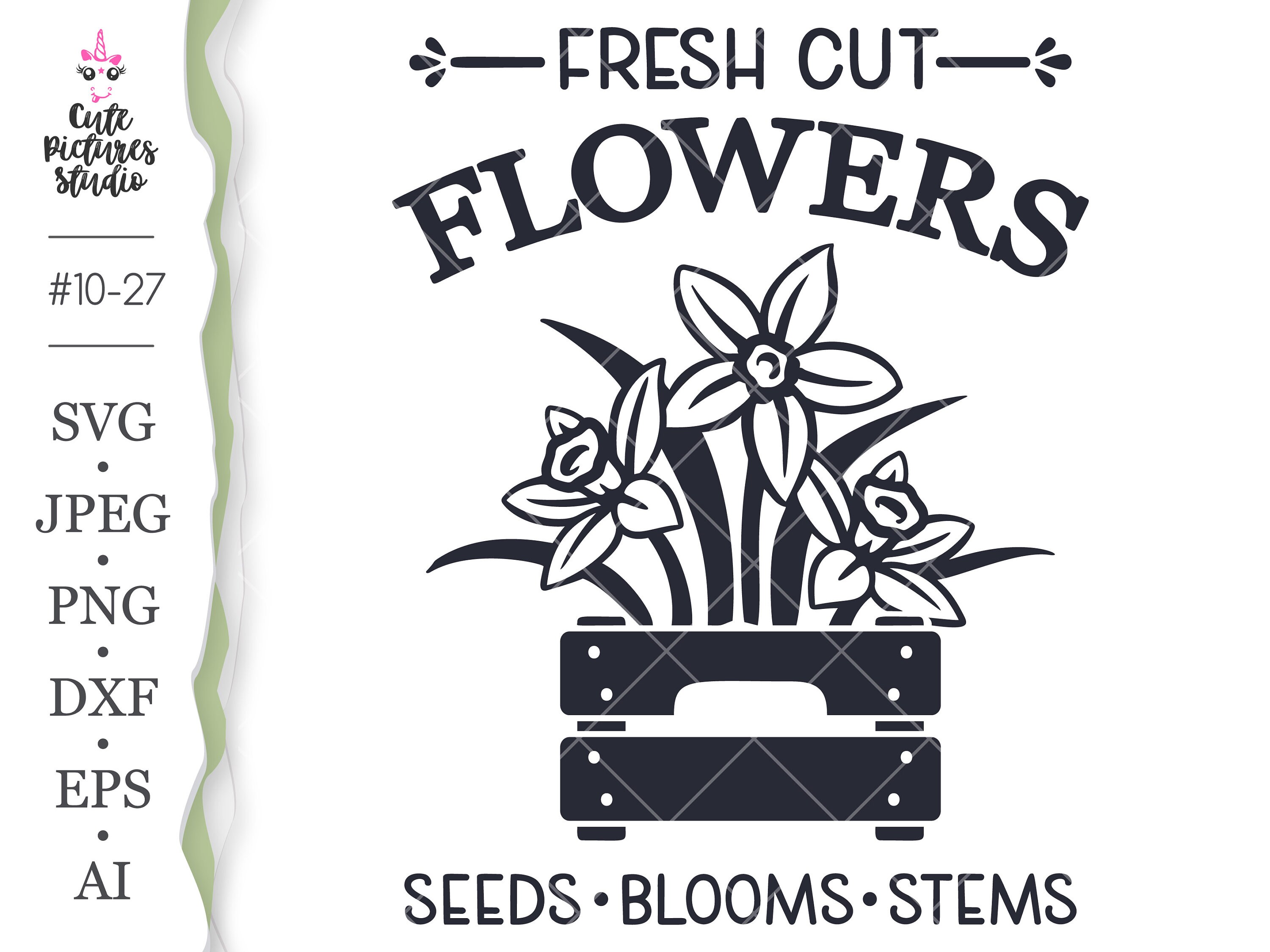 FREE SVG Link Fresh cut flowers SVG Cricut cut file Fresh Etsy