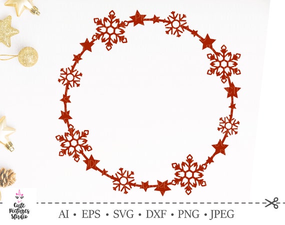 Download Christmas Monogram Frame Svg Christmas Circle Frame Svg Etsy