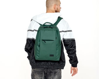 Green Backpack Sambag, Backpack Men, Eco Leather Backpack, Backpack for Laptop, Backpack men waterproof City Backpack, Backpack for men