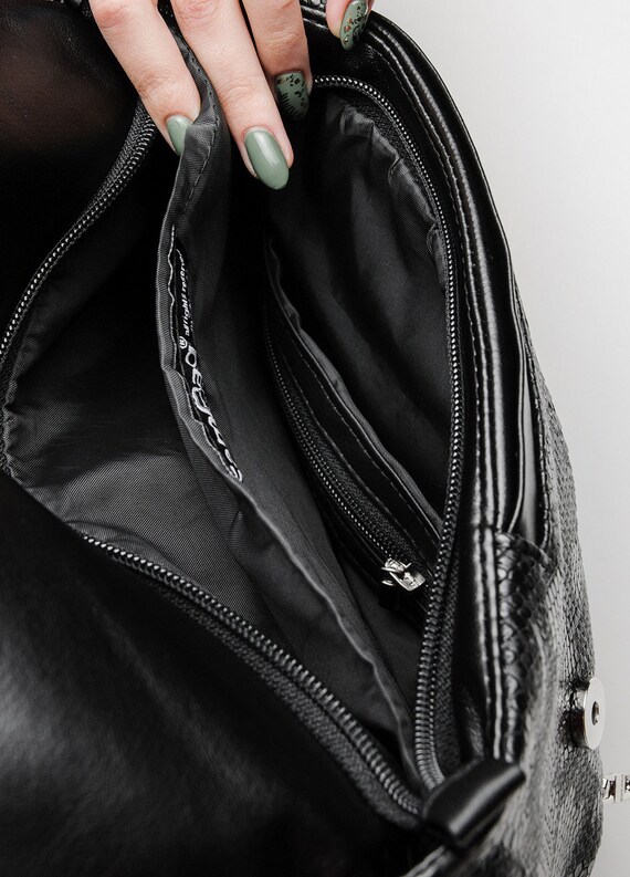 Black Backpack Woman Backpack Eco Leather Backpack Vegan