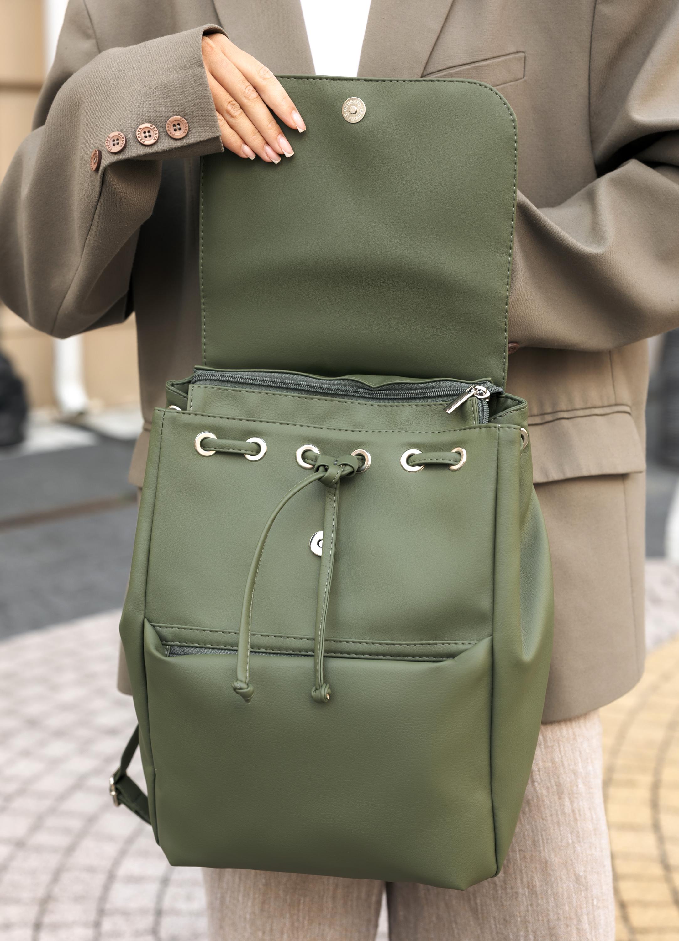 Waterproof Mini Vegan Leather Backpack Purse for Women Travel Work Green Vegan Leather Backpack for Women, Stylish Mini  main image 2
