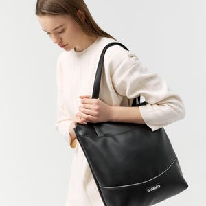 Handgemachte Vegan Leder Einkaufstasche - Stilvolle lange Schultertasche für Frauen, ideal für Arbeit, Reisen, oder den täglichen Gebrauch